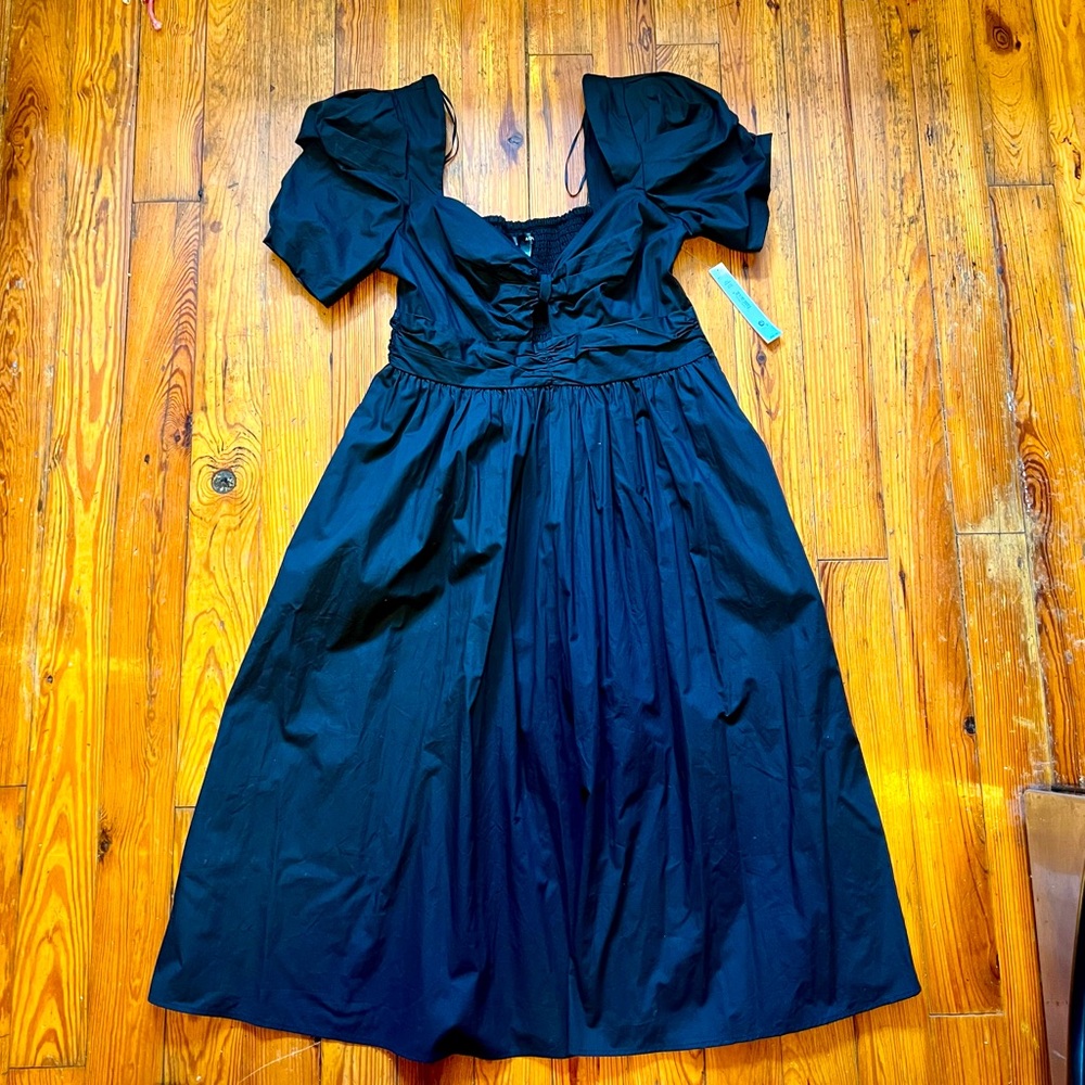 Aqua NWT black midi dress